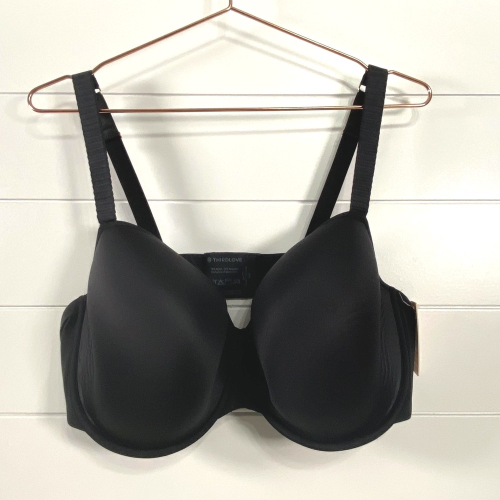 ThirdLove Bra Womens 44E Black Classic T-Shirt 24/7‎ Full Coverage Underwire NWT